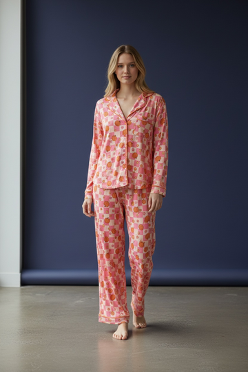Checkered Pumpkin Themed Pajama Set