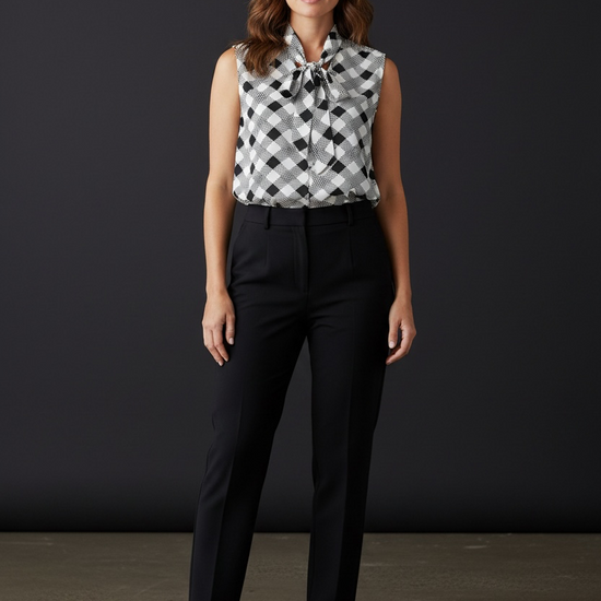 Business & Casual Ribbon Blouses In Pink & Black