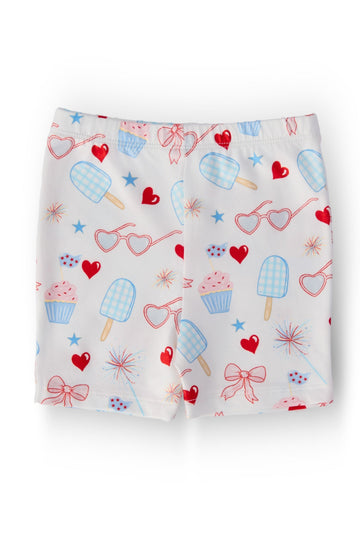 Red, White & Sweet Twirl Shorts