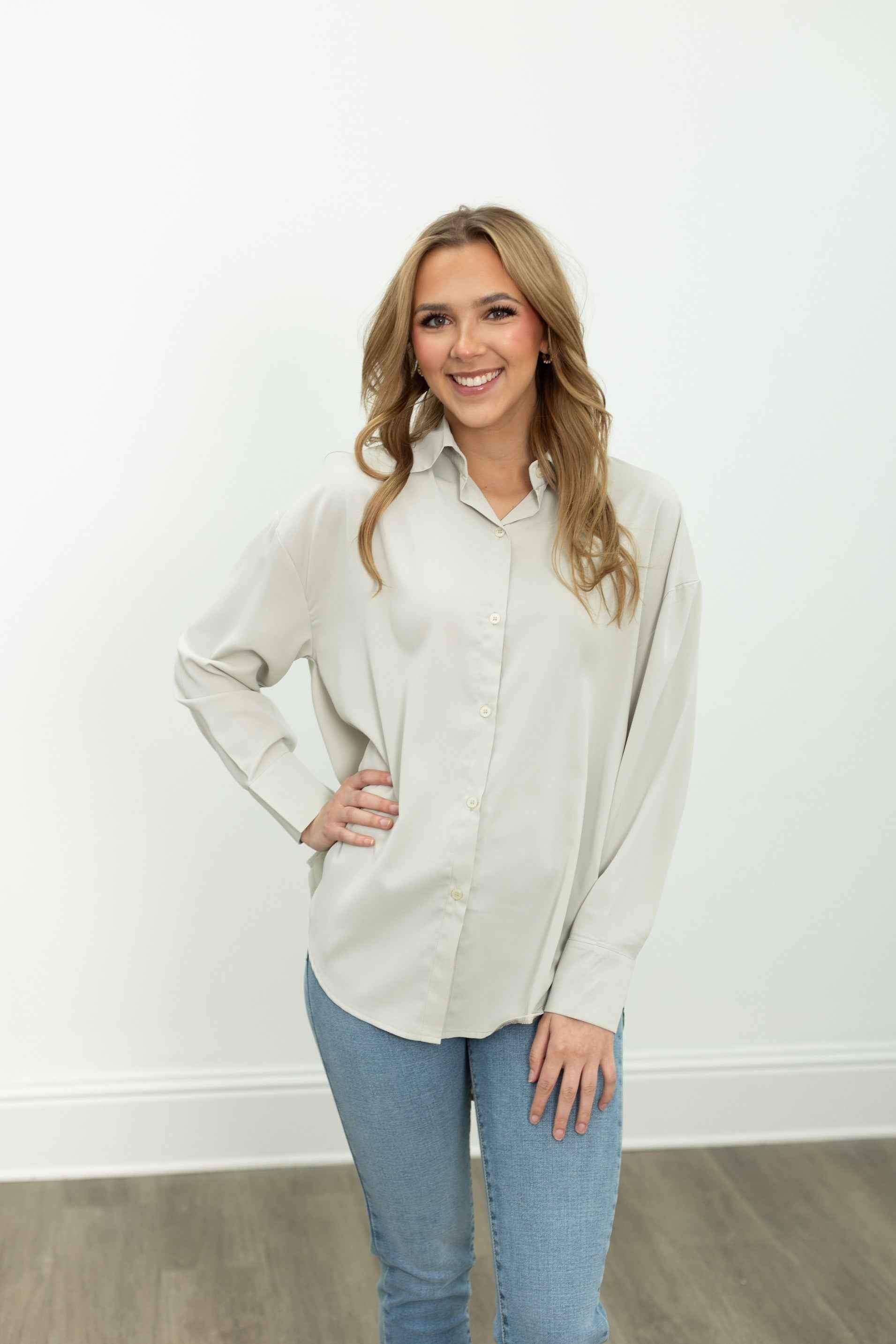The Kathryn Button-Up, Grey
