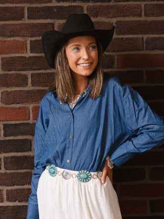 Kathryn Classic Button-Up, Chambray