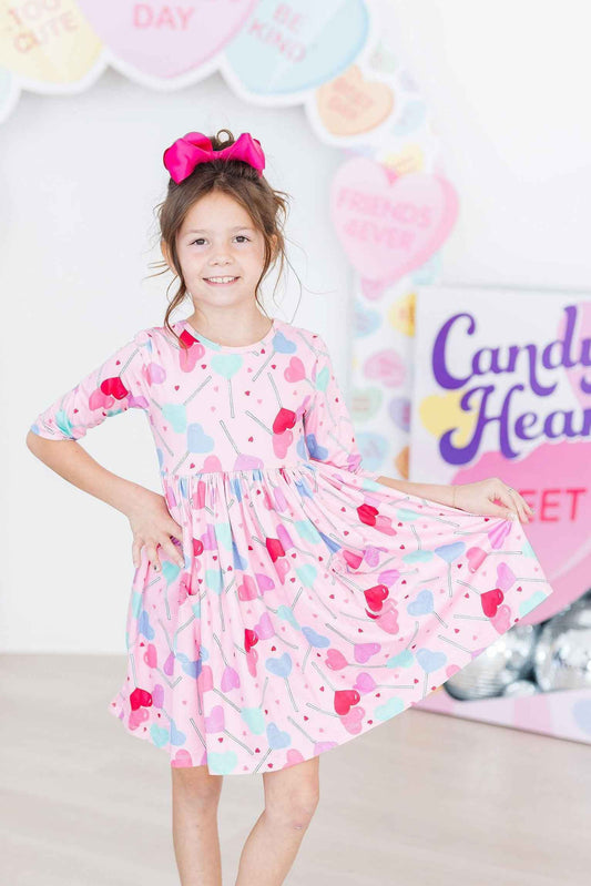 Sucker for You 3/4 Sleeve Pocket Twirl Dress