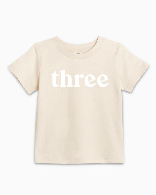 Three Birthday Girl & Boy Organic Cotton Kids T-Shirt – Serif 3rd Birthday Baby & Youth Tee