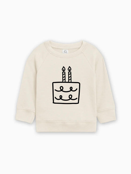 Two 2nd Birthday Cake Organic Cotton Baby Pullover