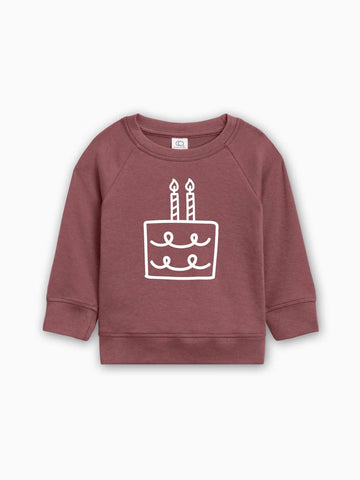 Two 2nd Birthday Cake Organic Cotton Baby Pullover