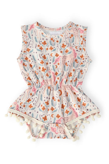 Unicorn Soiree Pom Pom Romper