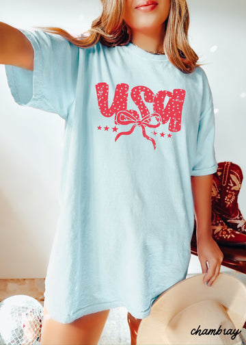 USA Bubble Coquette Tee *10 Colors (S-3X)