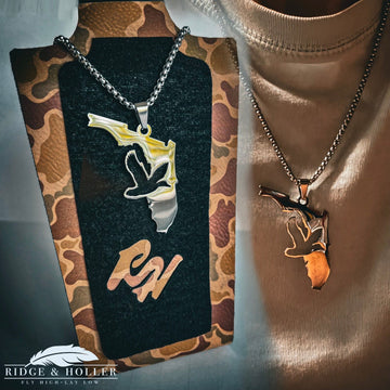 Florida Duck- Stainless Steel Necklace and Pendant States Series