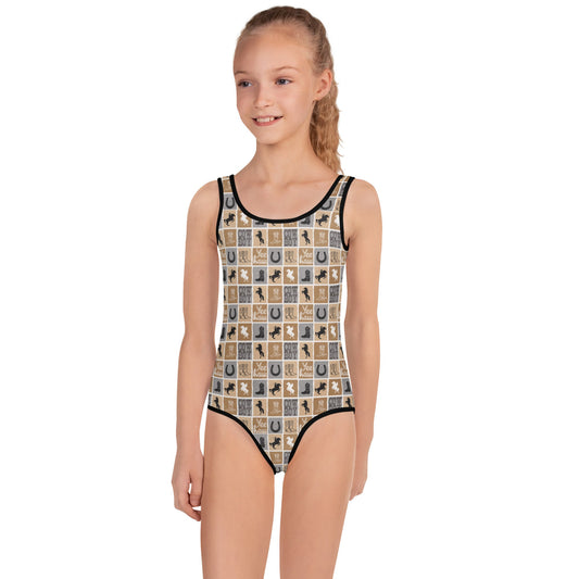 Western Check Kids Swimsuit