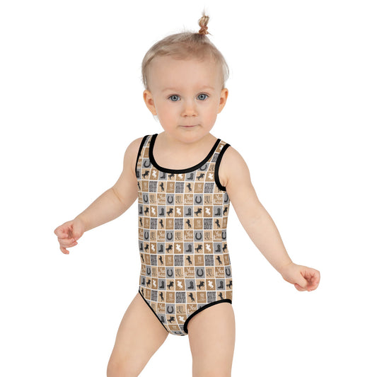 Western Check Kids Swimsuit