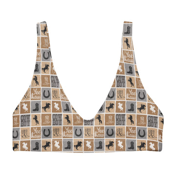 Western Check bikini top