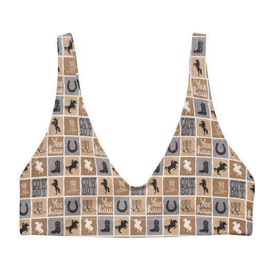 Western Check bikini top