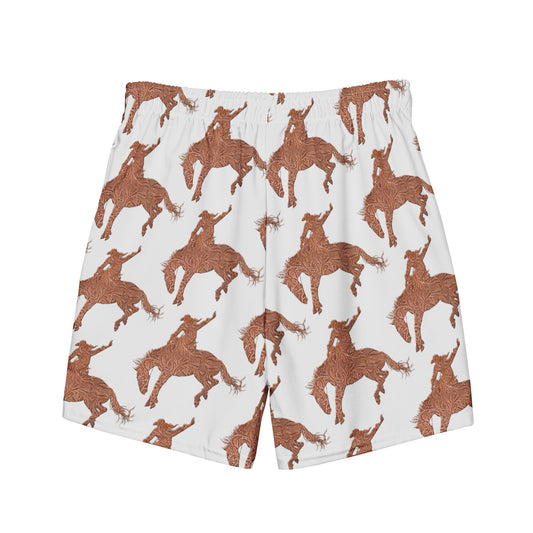 Tooled Bronc swim trunks