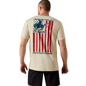 Ariat Mens Classic Fit Short Sleeve Shirt, Patriotic Freedom Western Graphic Tee