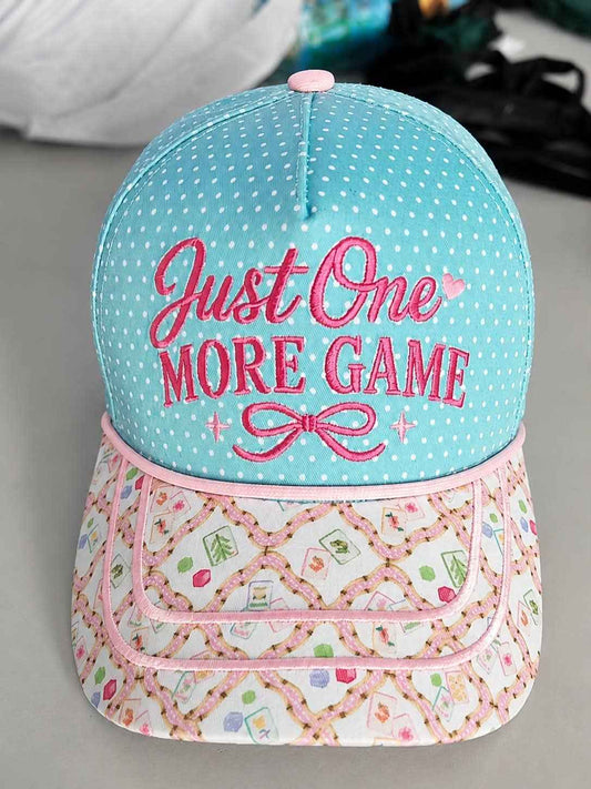 Just One More Game Mahjong Embroidered 3D Hat