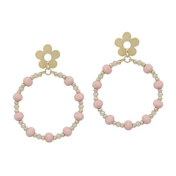 Gold Flower and Pink Wood Drop