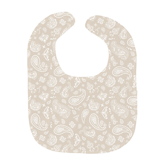 Neutral Paisley Baby Bibs