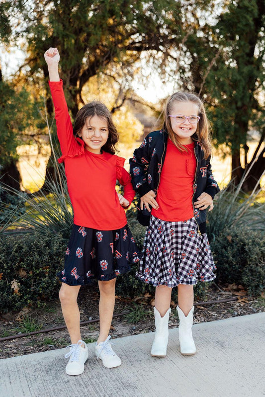 Texas Tech Plaid Raider Red Twirl Skort