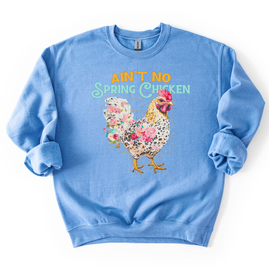 No Spring Chicken Funny Floral Graphic Sweatshirt