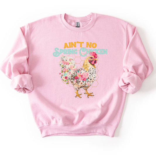 No Spring Chicken Funny Floral Graphic Sweatshirt