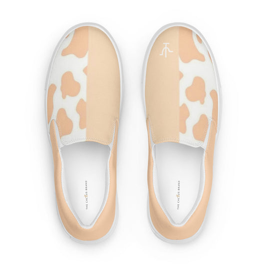TCB Orange Cow slip on shoes
